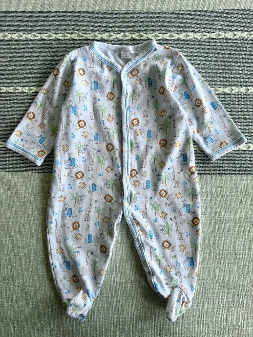 Kissy Kissy Pima Cotton Jungle Animals Footie Onesie Size 9M